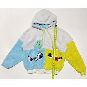 Disney Toy Story Ducky Bunny Sherpa Fleece Hoodie XS Colorblock 1/4 Zip Plush